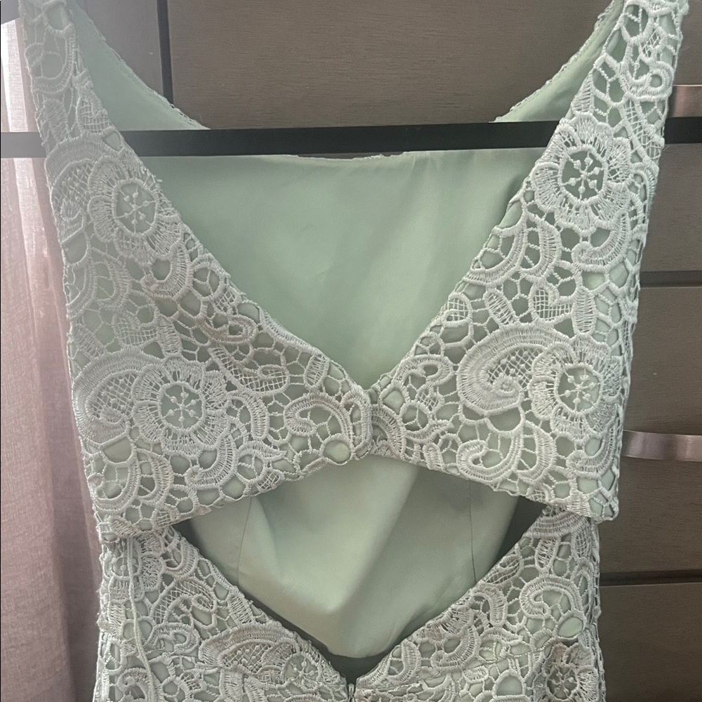 Aidan Mattox Mint Lace Mini Dress - Picture 4 of 8